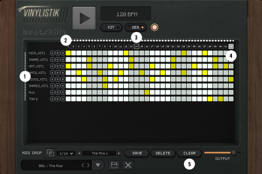 Vista de secuenciador de Vinylistik